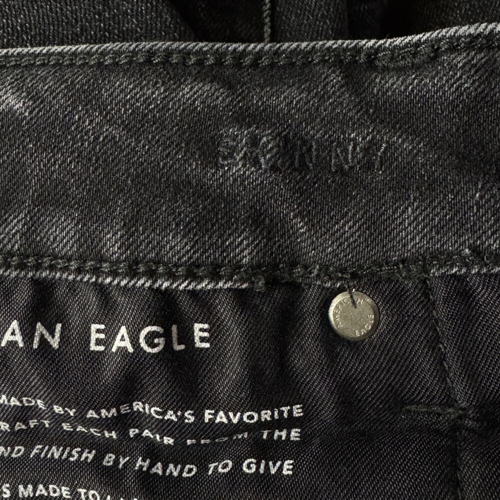 American Eagle SZ 32x34 Mens Skinny Flex Jeans Stretch Distressed Whiskered - Picture 11 of 11